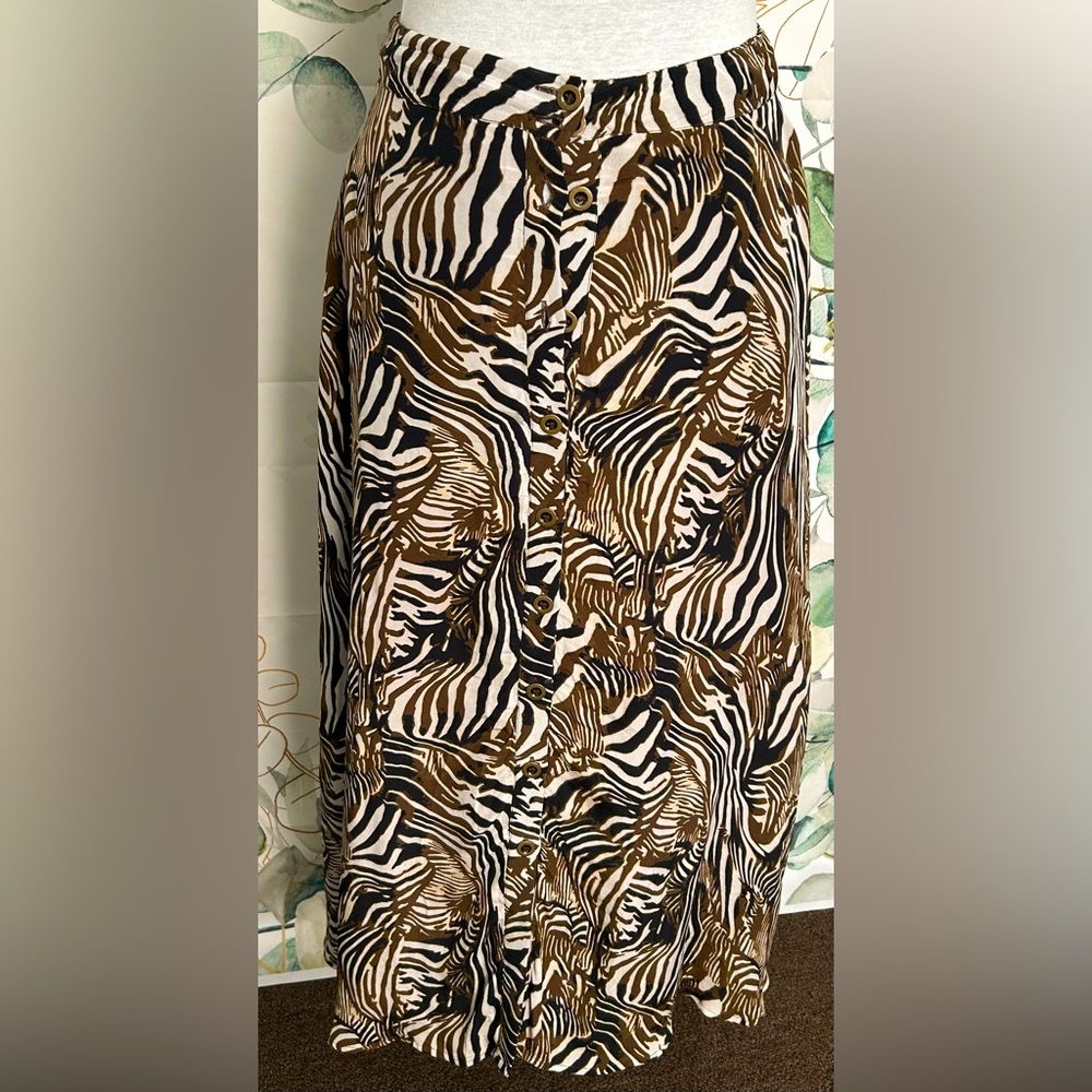 Anthropologie Rdalamal maxi skirt animal print